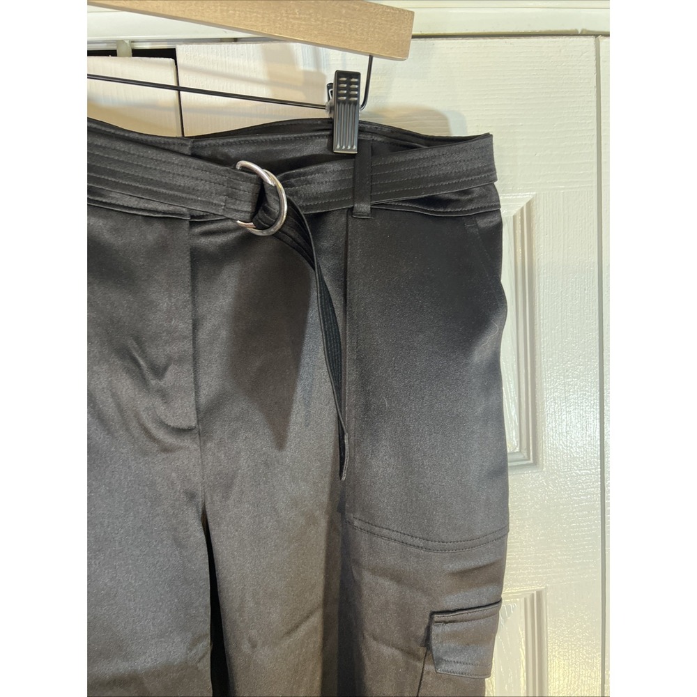 CHICO'S Black Cinch‎ Belted Cargo Pants Size 2 EUC - Picture 5 of 11